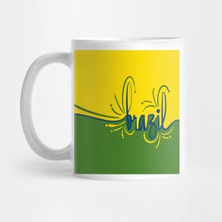 Hand-written Lettering Art - Brazil Mug